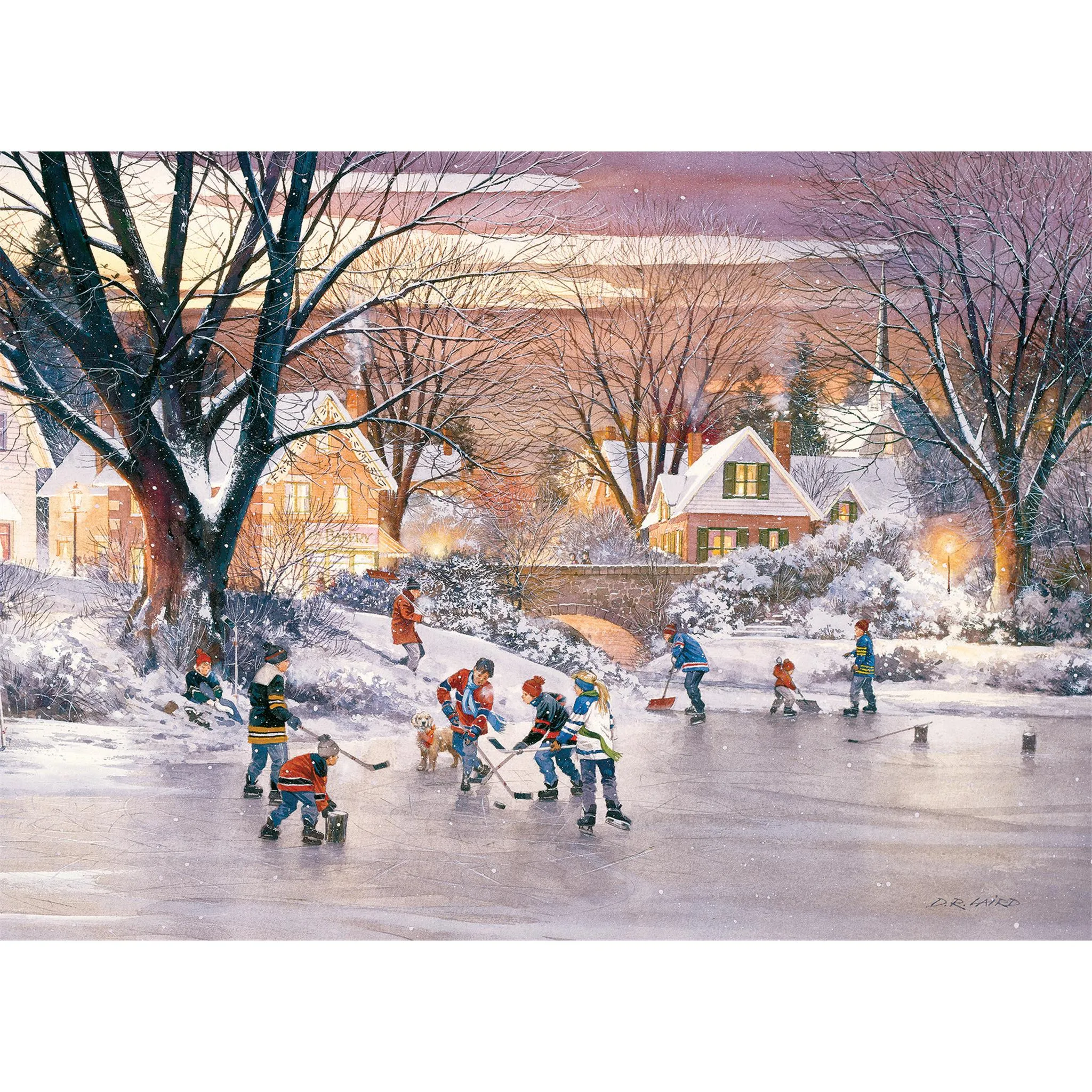 Hockey Pond Exclusive 1000 Piece Puzzle Cobble Hill