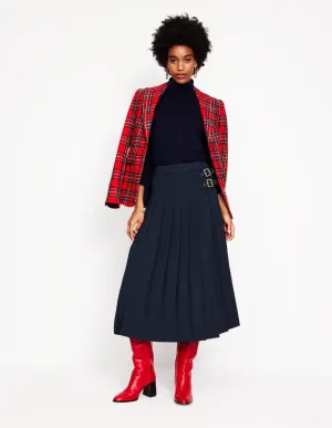 Josephine Midi Kilt-Navy