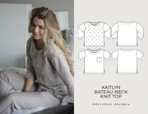 Kaitlyn Bateau-Neck Knit Top