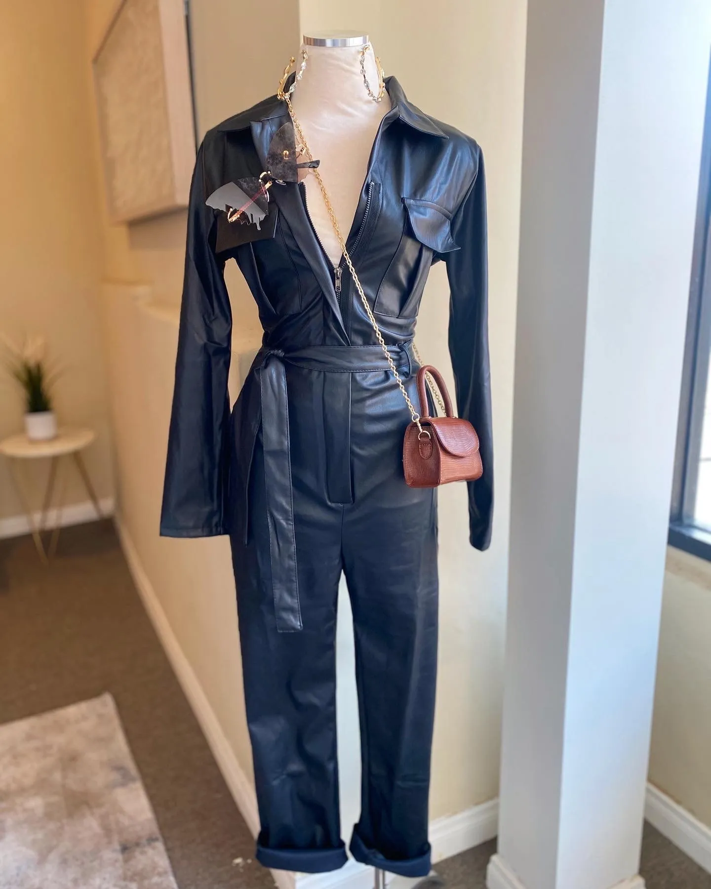 Leather Belted Jumper