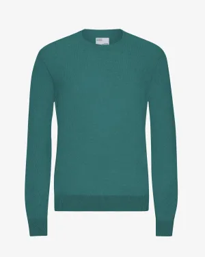 Light Merino Wool Crew - Ocean Green