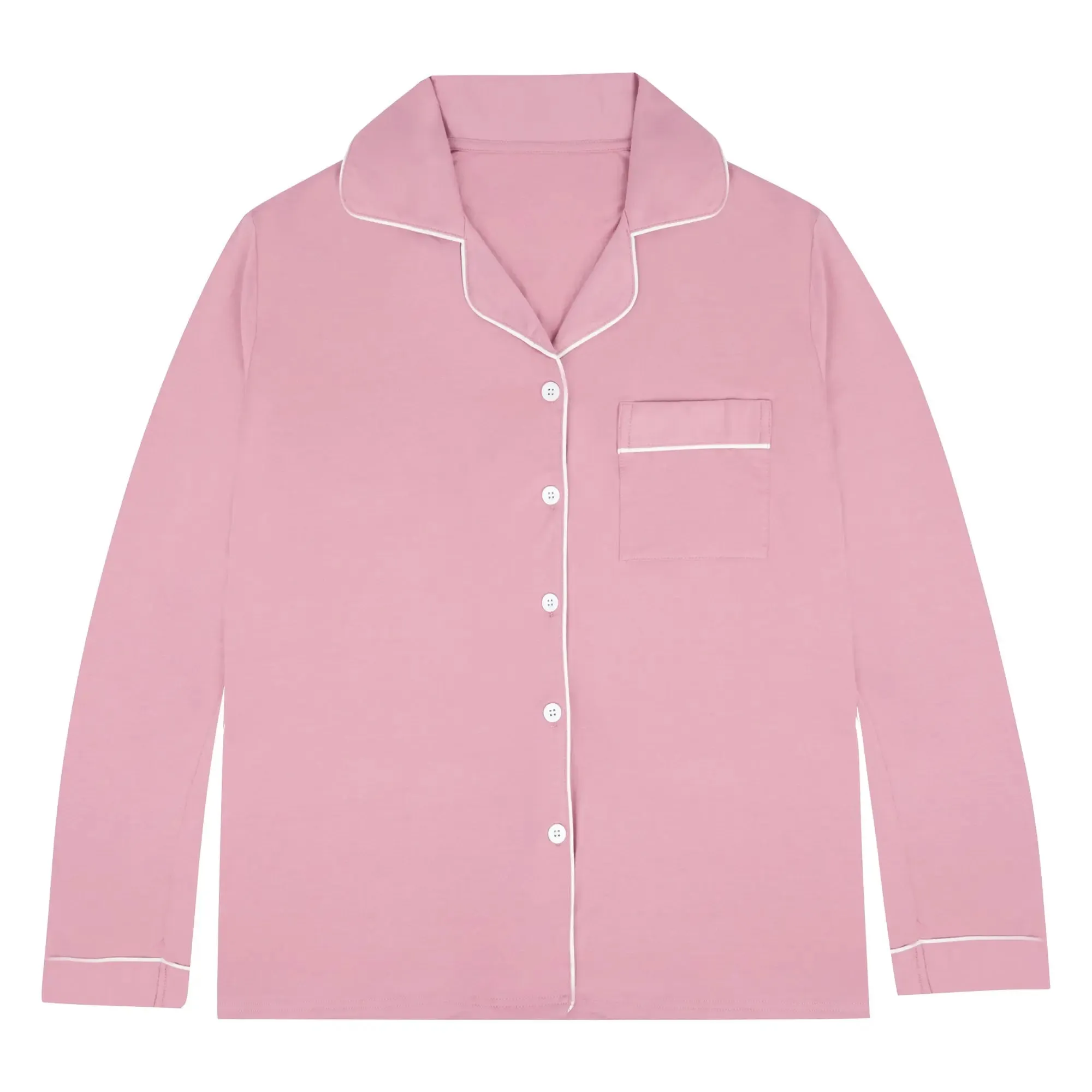 Limited Edition - Piped Edge Bamboo Pyjama Set in Rose Pink