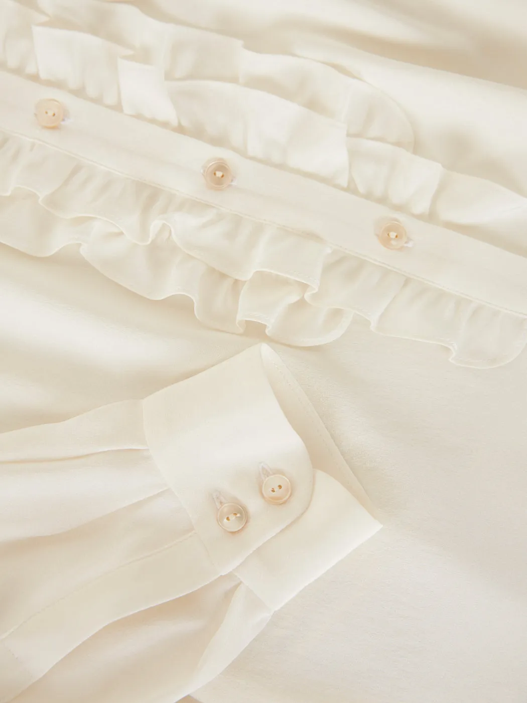 Marie Silk Blouse - Creme
