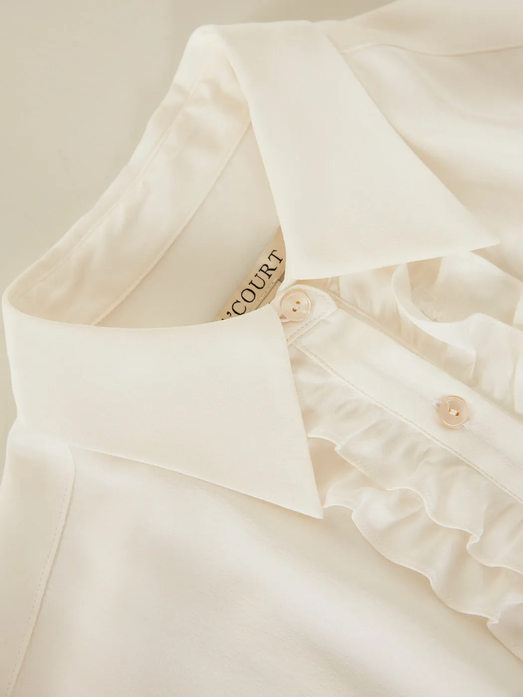 Marie Silk Blouse - Creme