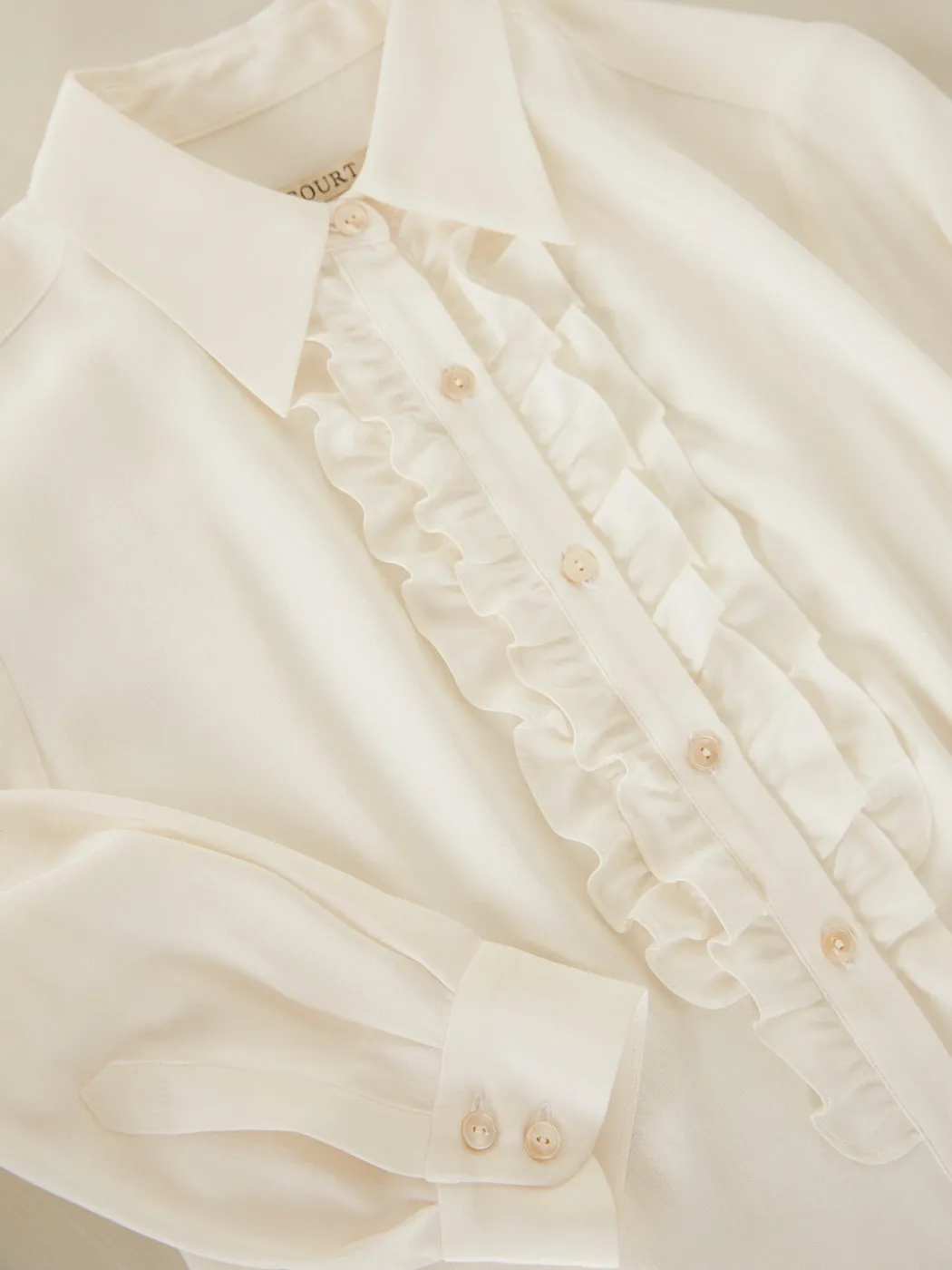 Marie Silk Blouse - Creme