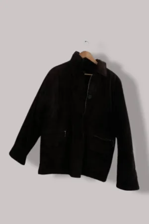 Mens Gianni Vitorio Brown Suede Zip up Military medium jacket
