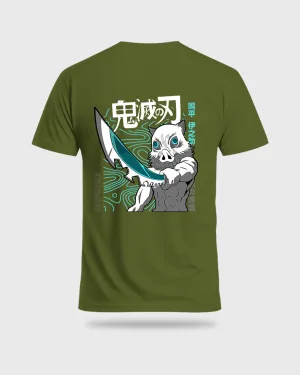 Mens Regular Tshirt Anime Demon Slayer Inosuke