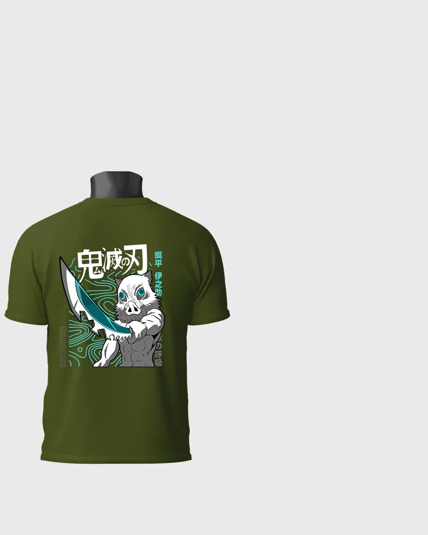 Mens Regular Tshirt Anime Demon Slayer Inosuke