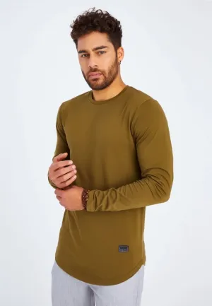Men's V-Neck Longsleeve Khaki