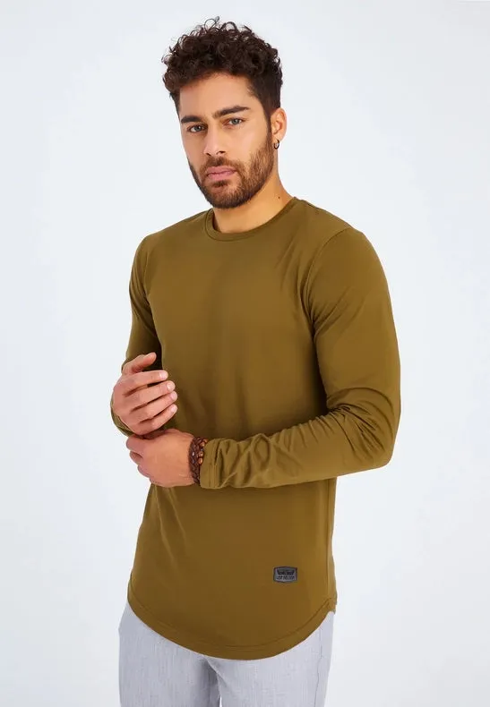 Men's V-Neck Longsleeve Khaki