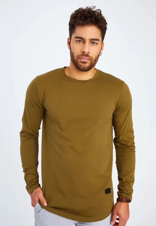Men's V-Neck Longsleeve Khaki