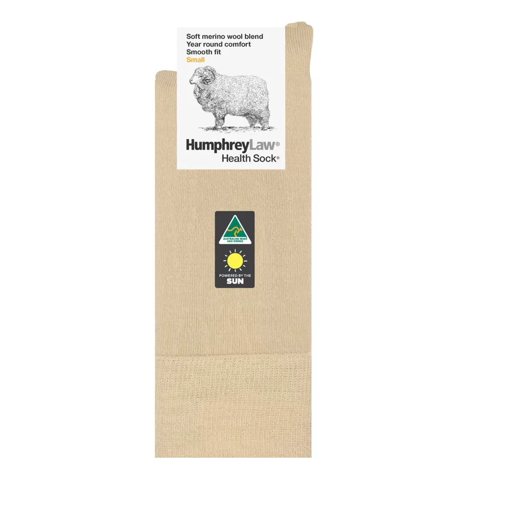 Merino Wool Crew Socks in Sandstone - Aussie Made