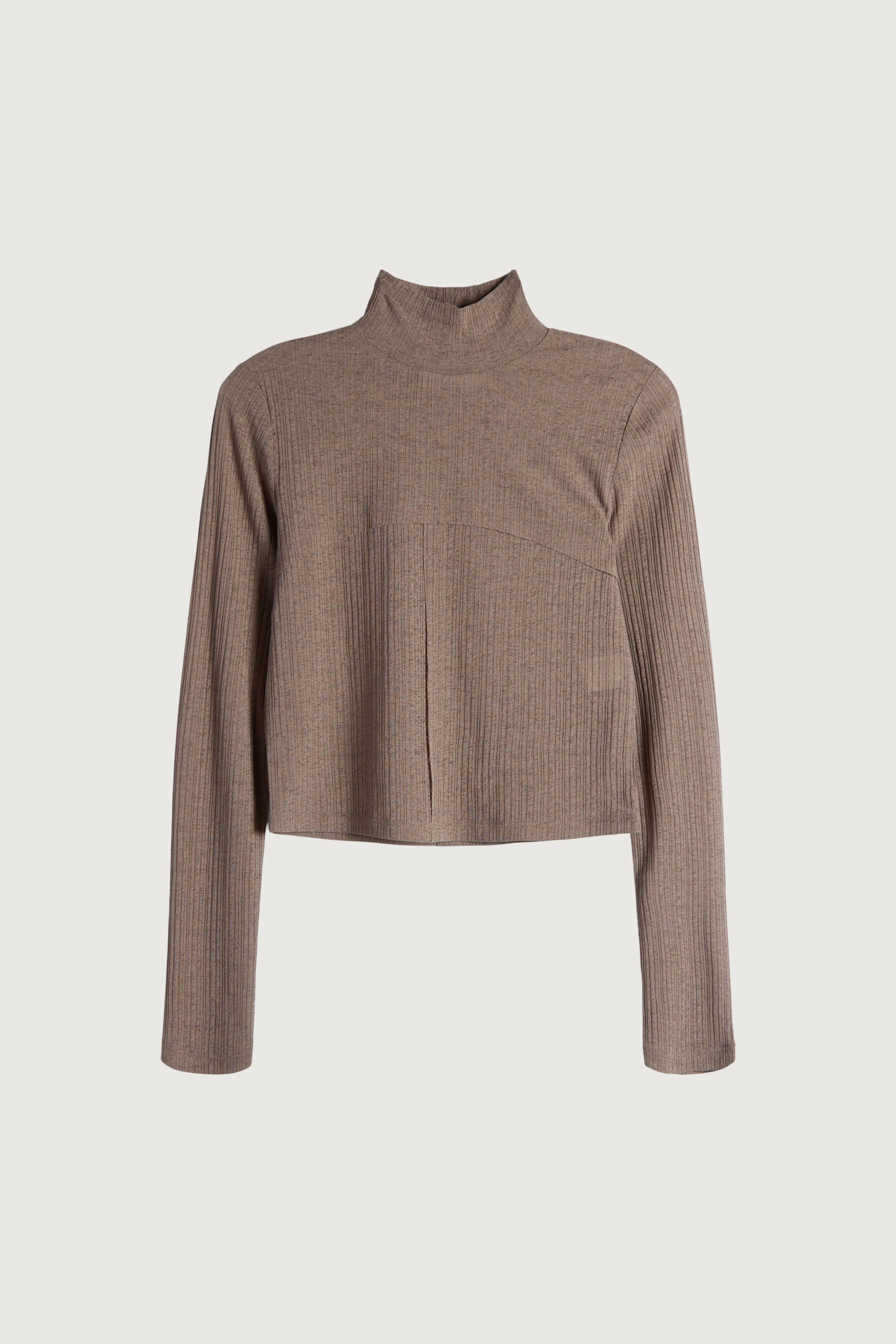 MOCKNECK TOP WITH SEAM DETAILS