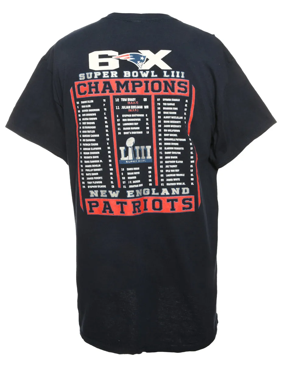 Navy Gildan Super Bowl Sports T-shirt - L