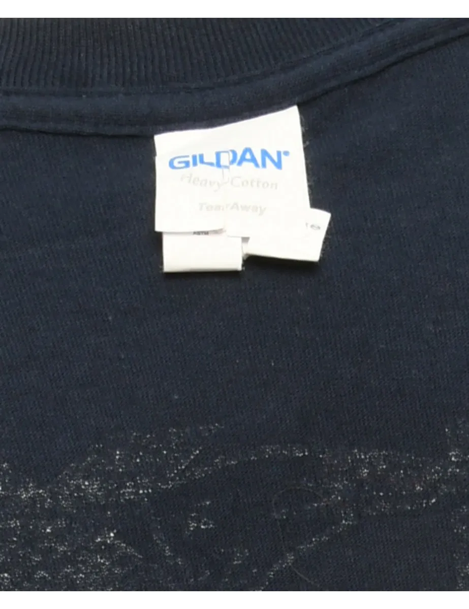 Navy Gildan Super Bowl Sports T-shirt - L