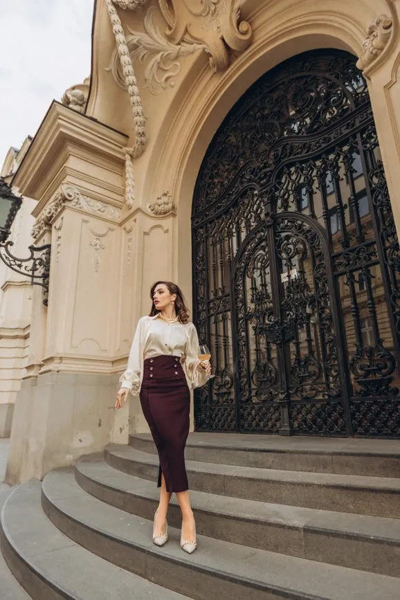 Olga Bordeaux Skirt