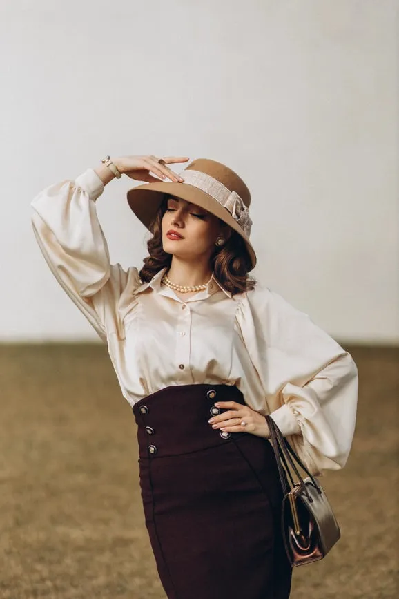 Olga Bordeaux Skirt