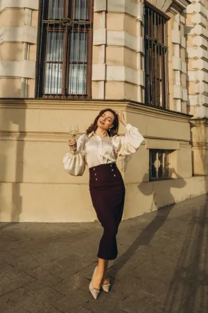 Olga Bordeaux Skirt