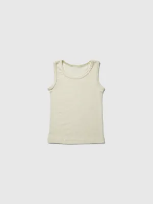 organic merino wool and silk kids tank - natural