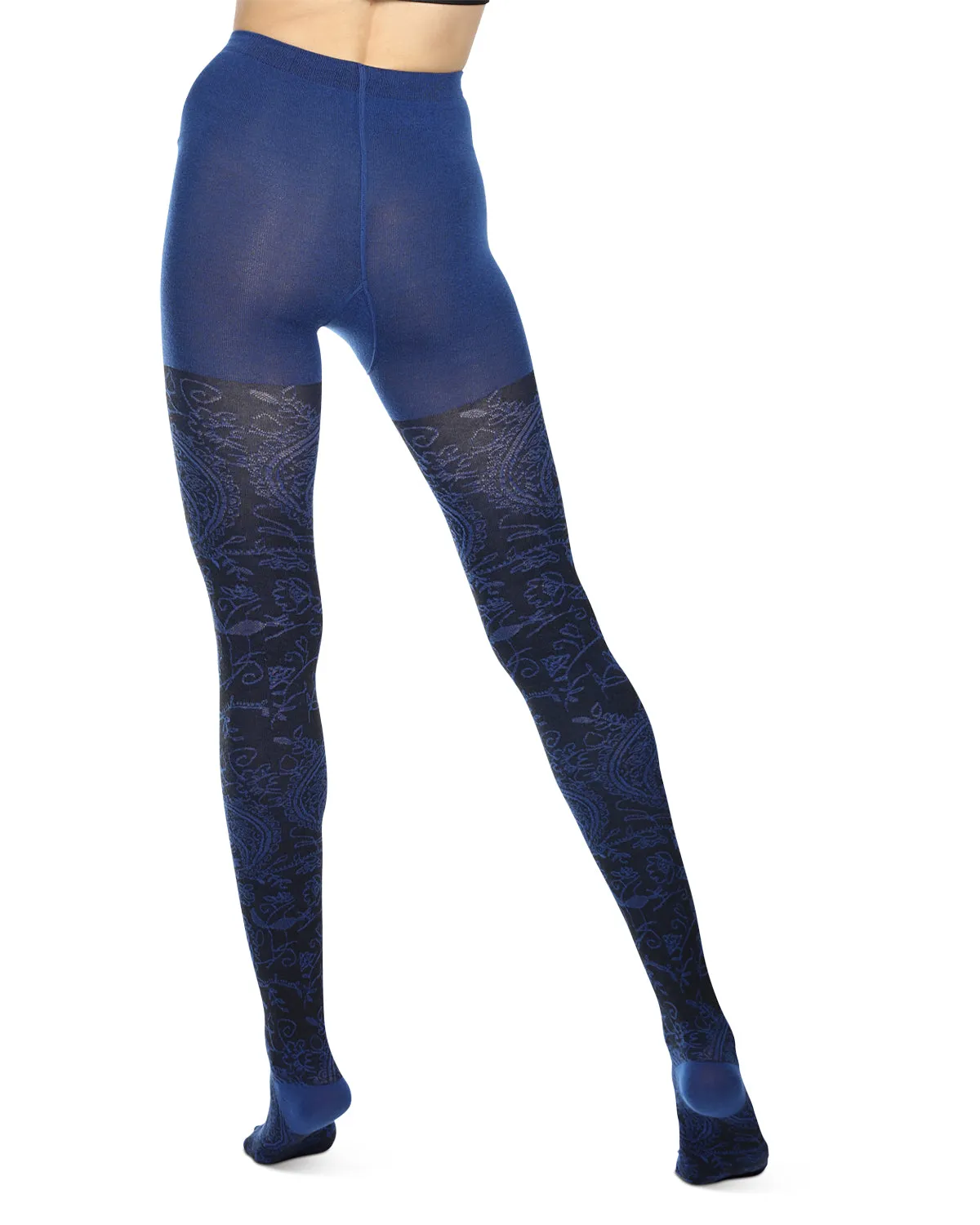 Paisley Pop Cotton Blend Sweater Tights
