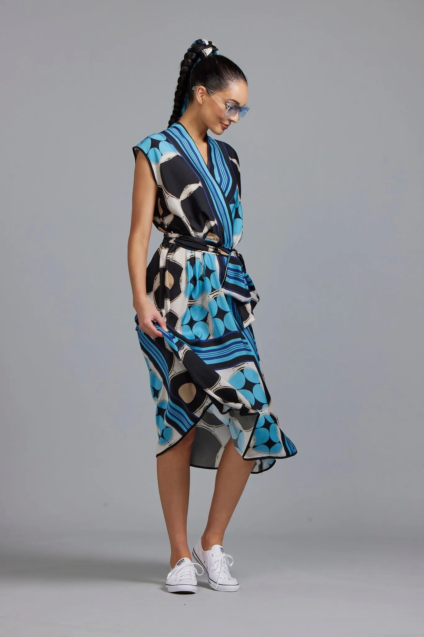 Paula Ryan Foulard Print Wrap Dress