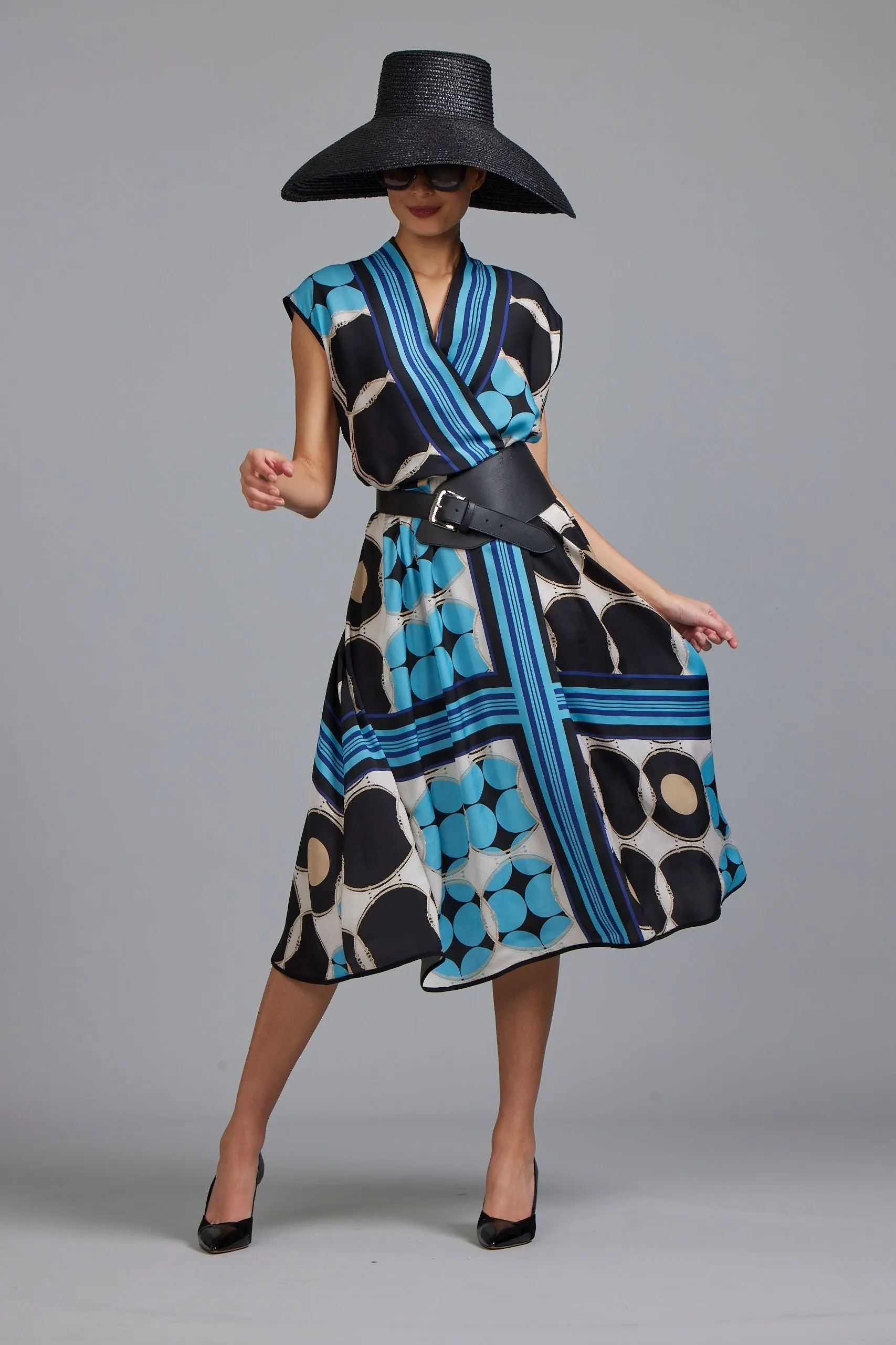 Paula Ryan Foulard Print Wrap Dress