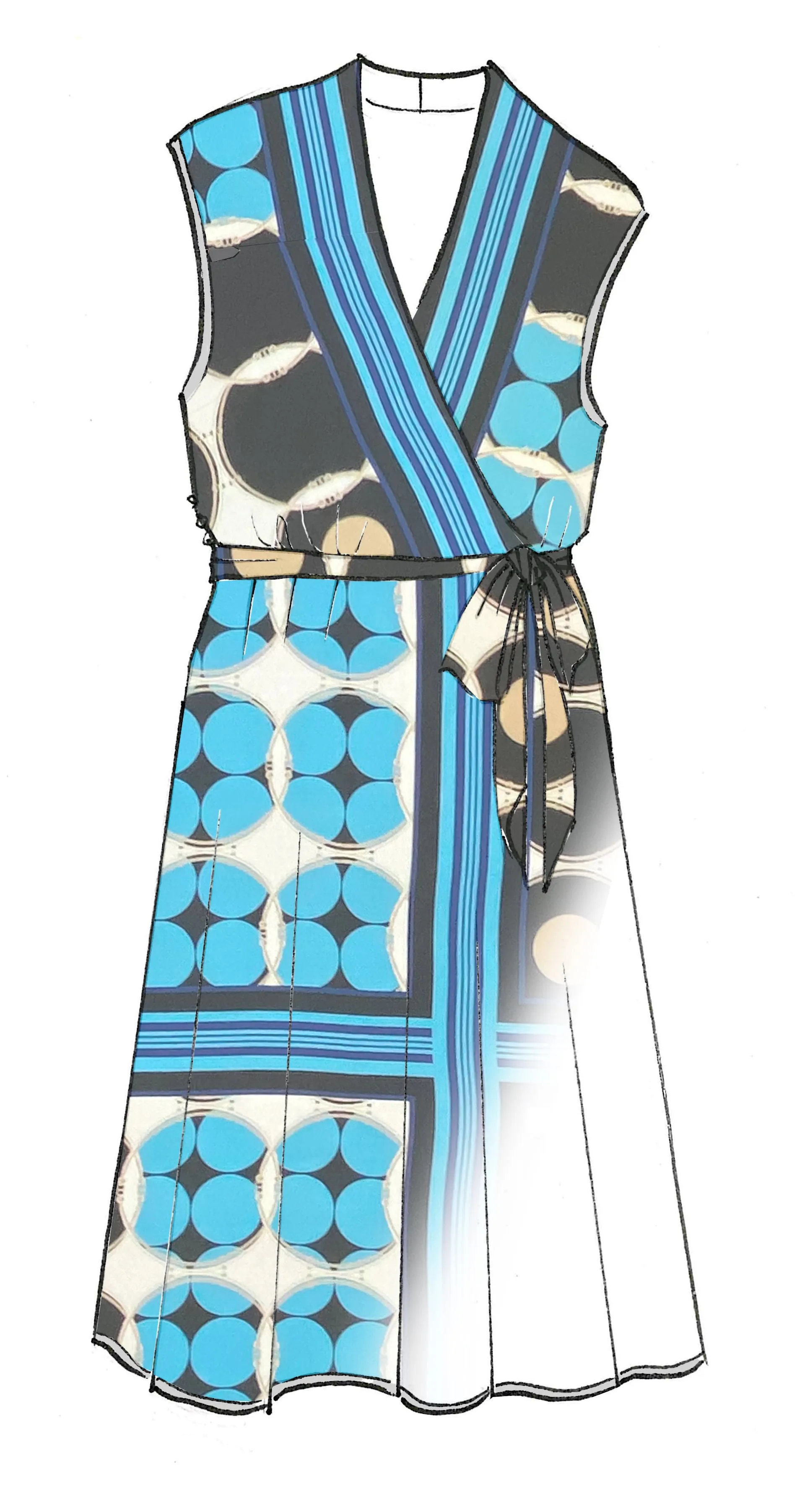 Paula Ryan Foulard Print Wrap Dress