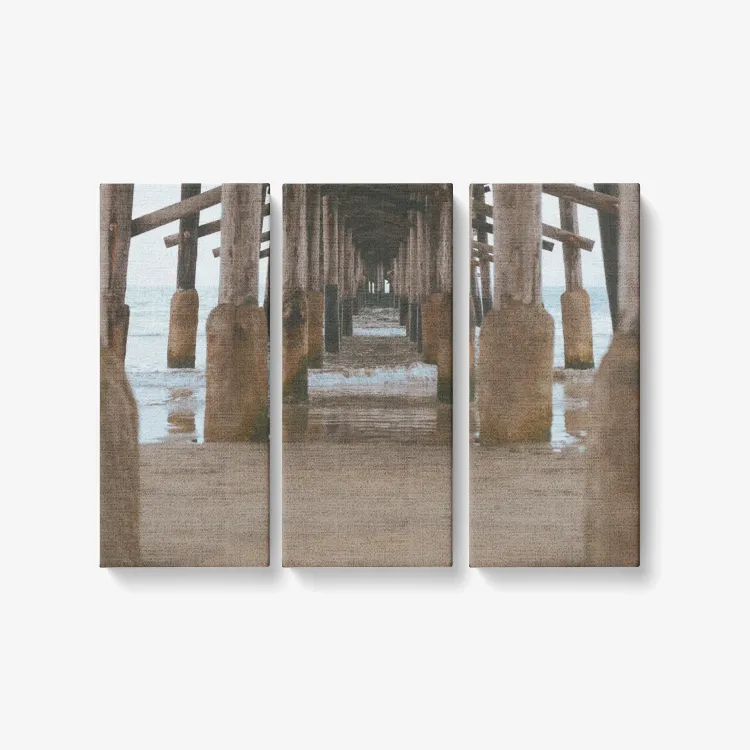 Peaceful Pier - 3 Piece Canvas Wall - Framed Ready to Hang 3x8"x18"