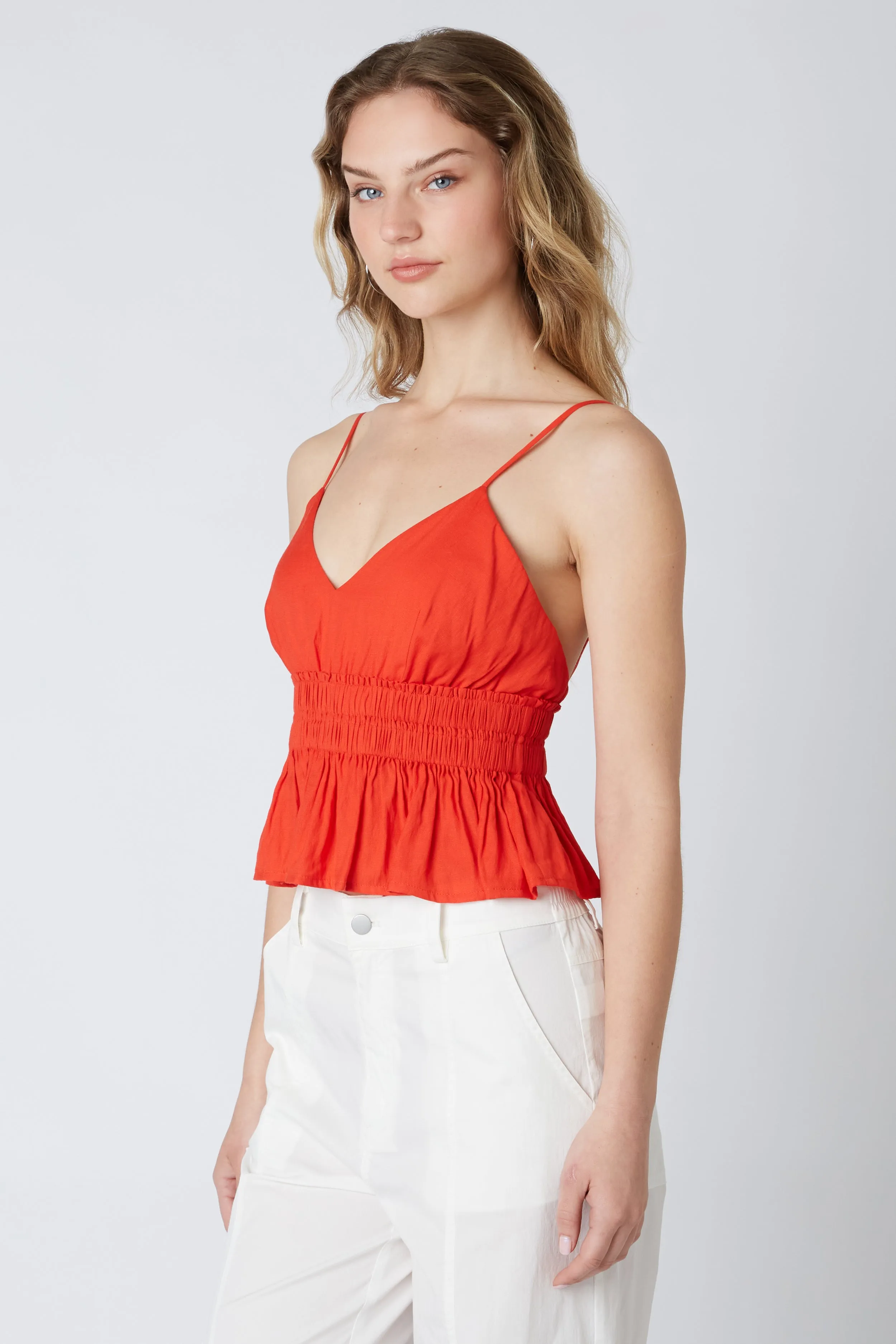Peplum Low Back Top