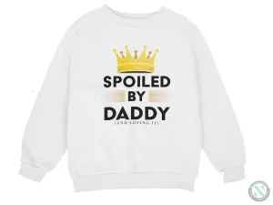 Personalized Jumper Long Sleeve Sweatshirt for Toddler Boys with 'Spoiled By Daddy'
