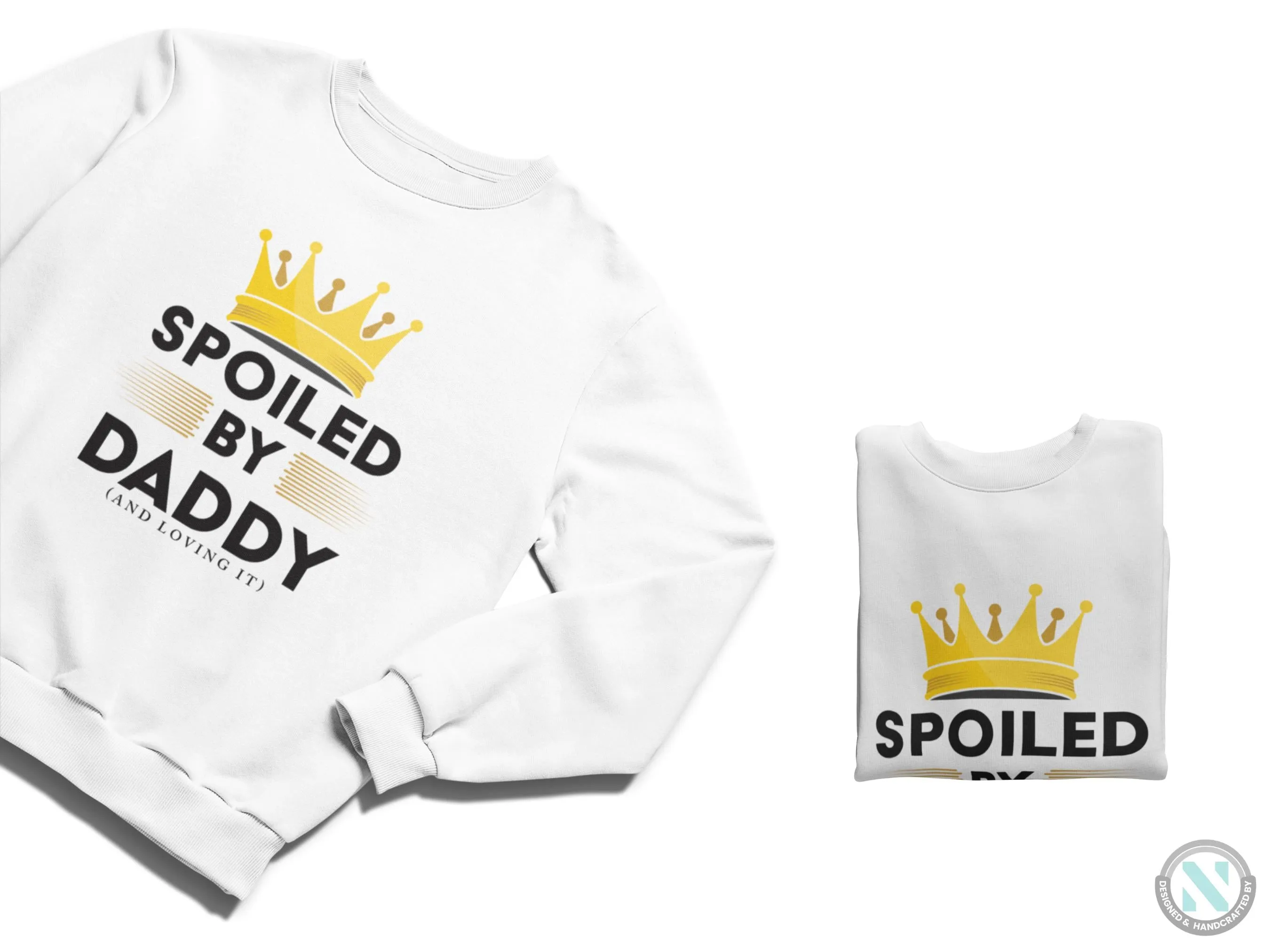 Personalized Jumper Long Sleeve Sweatshirt for Toddler Boys with 'Spoiled By Daddy'