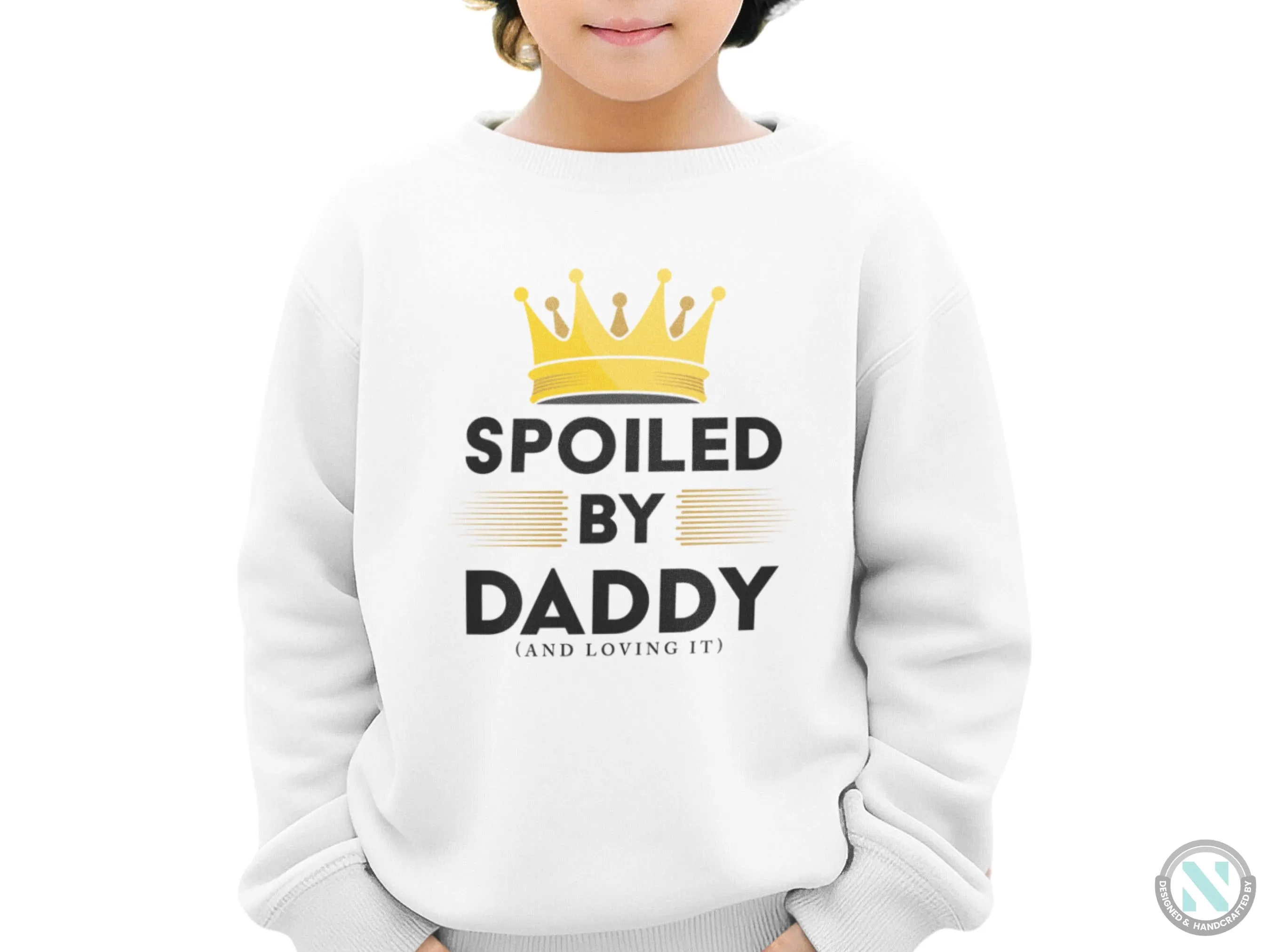 Personalized Jumper Long Sleeve Sweatshirt for Toddler Boys with 'Spoiled By Daddy'