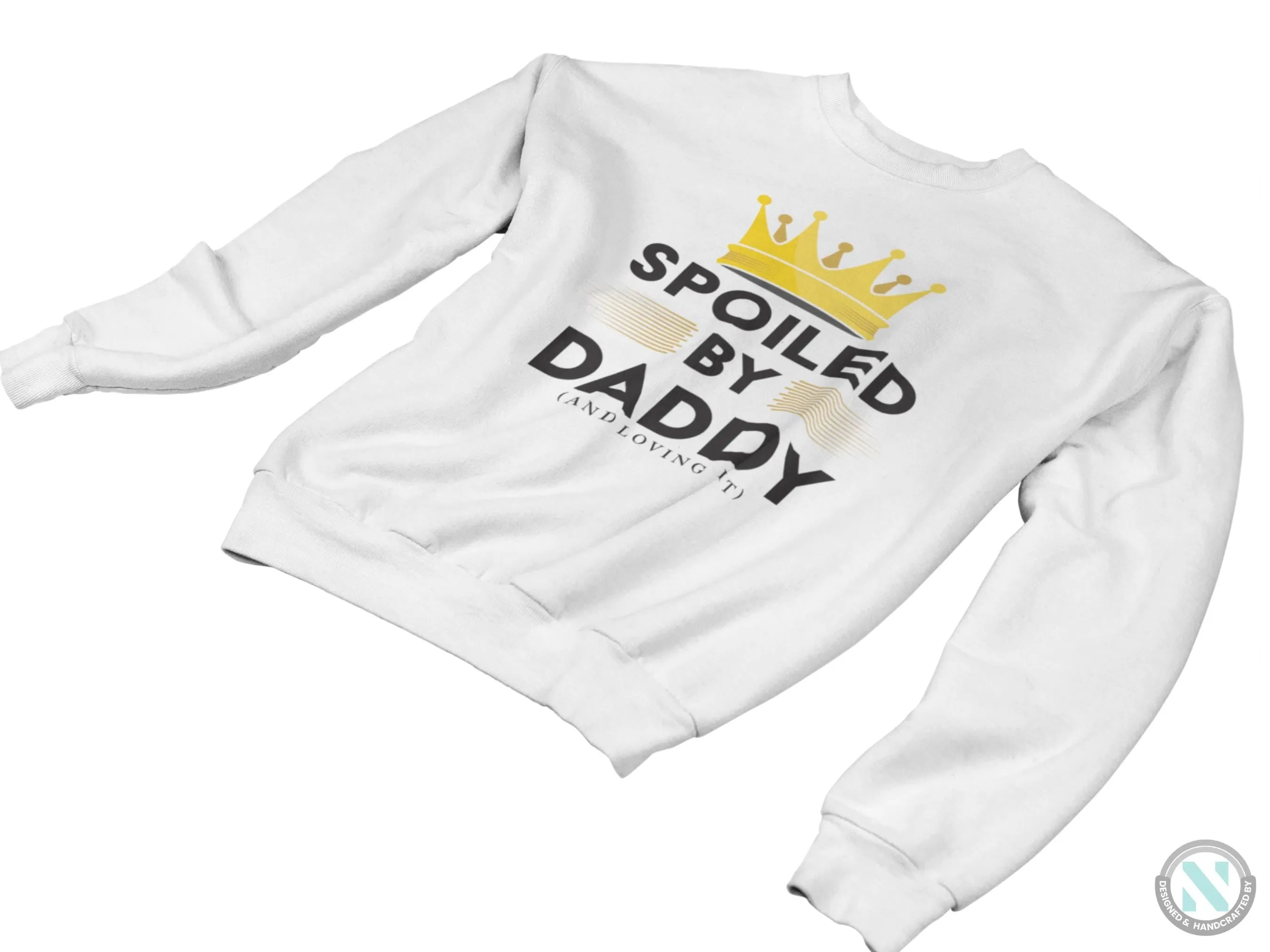 Personalized Jumper Long Sleeve Sweatshirt for Toddler Boys with 'Spoiled By Daddy'