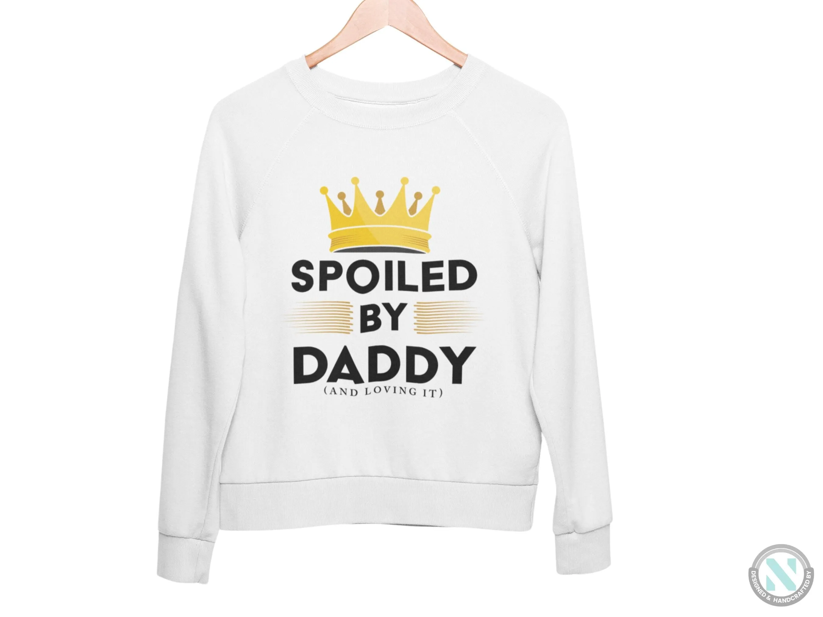 Personalized Jumper Long Sleeve Sweatshirt for Toddler Boys with 'Spoiled By Daddy'