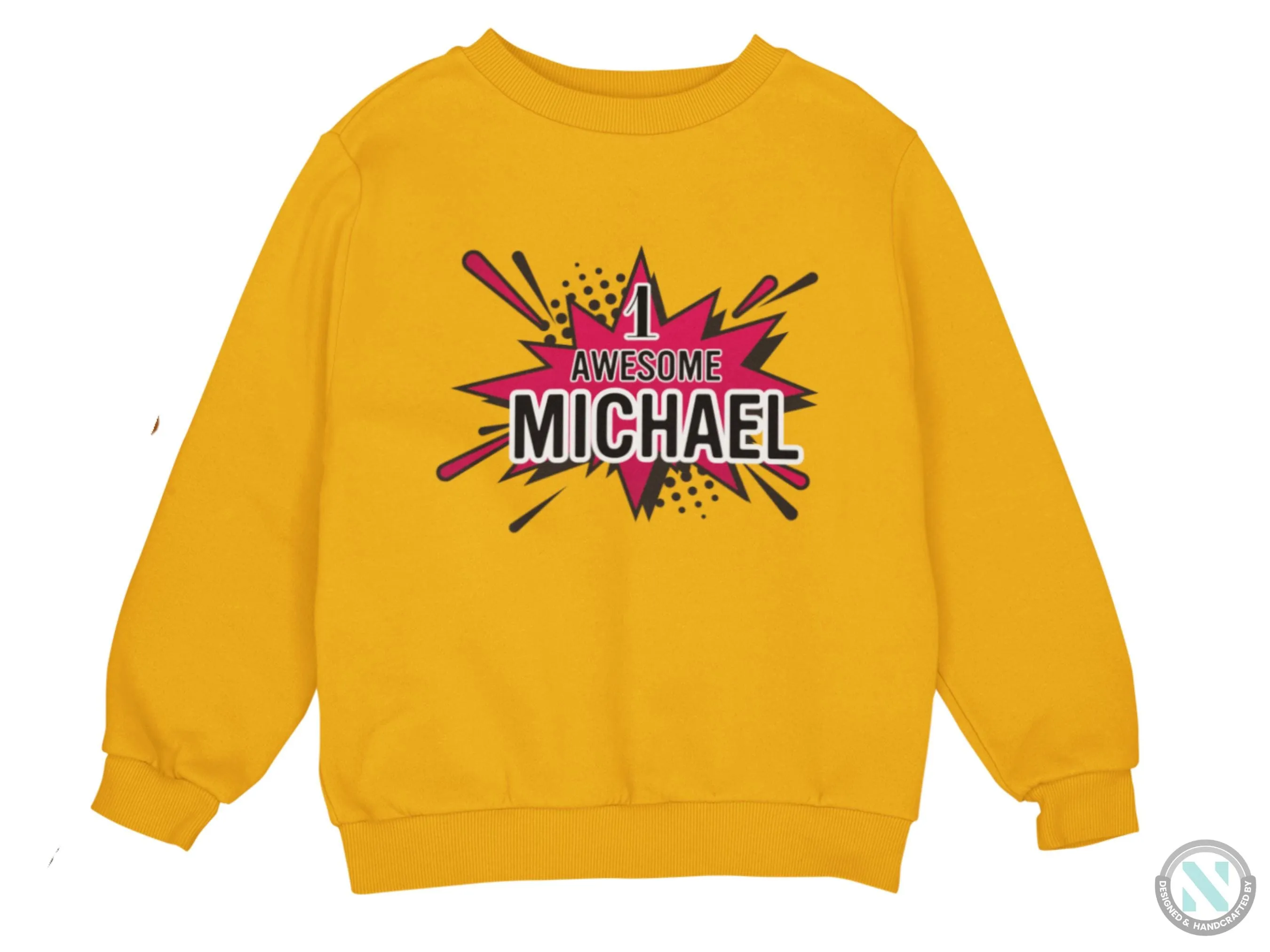 Personalized Name Toddler Boys Sweatshirt Gift with 1 Awesome