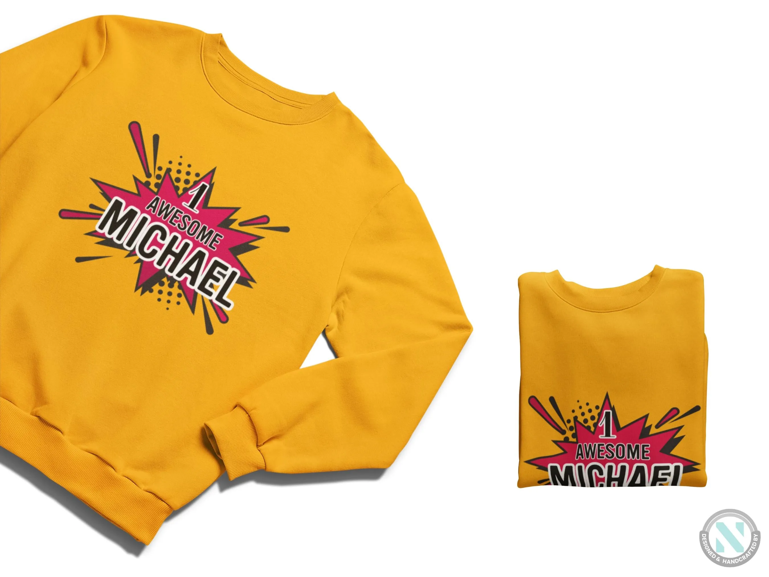 Personalized Name Toddler Boys Sweatshirt Gift with 1 Awesome
