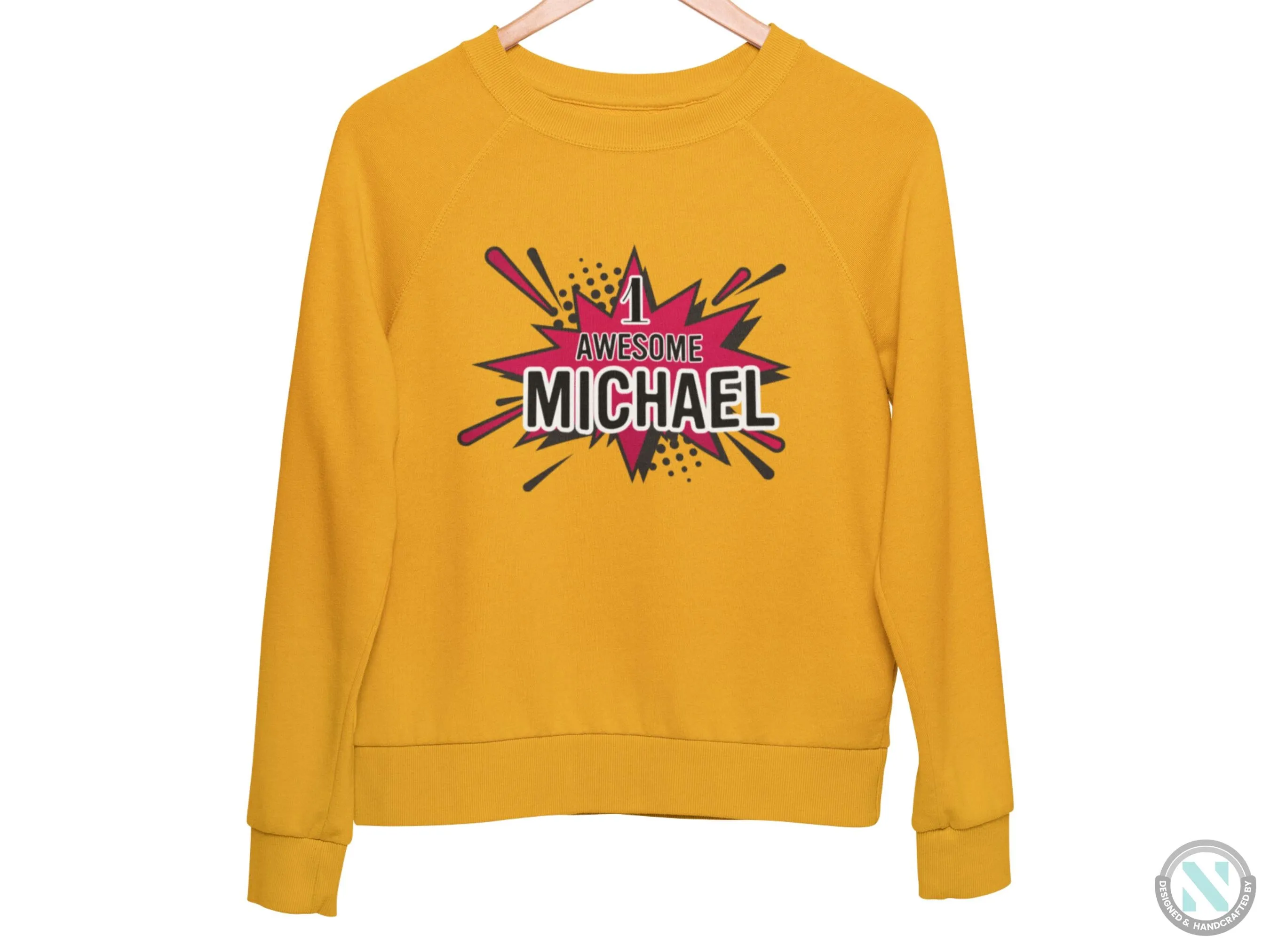 Personalized Name Toddler Boys Sweatshirt Gift with 1 Awesome