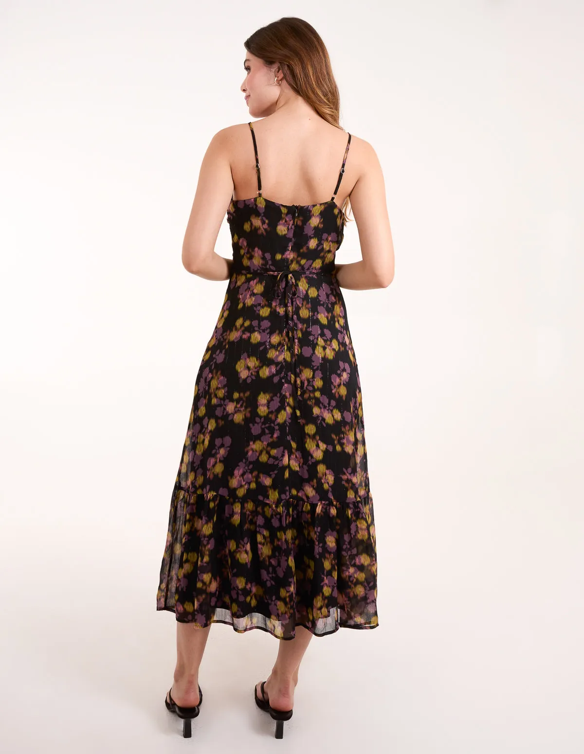 Pleated Bust Midi Dress