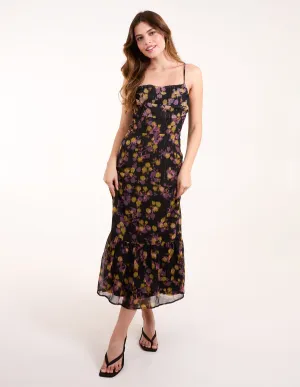 Pleated Bust Midi Dress