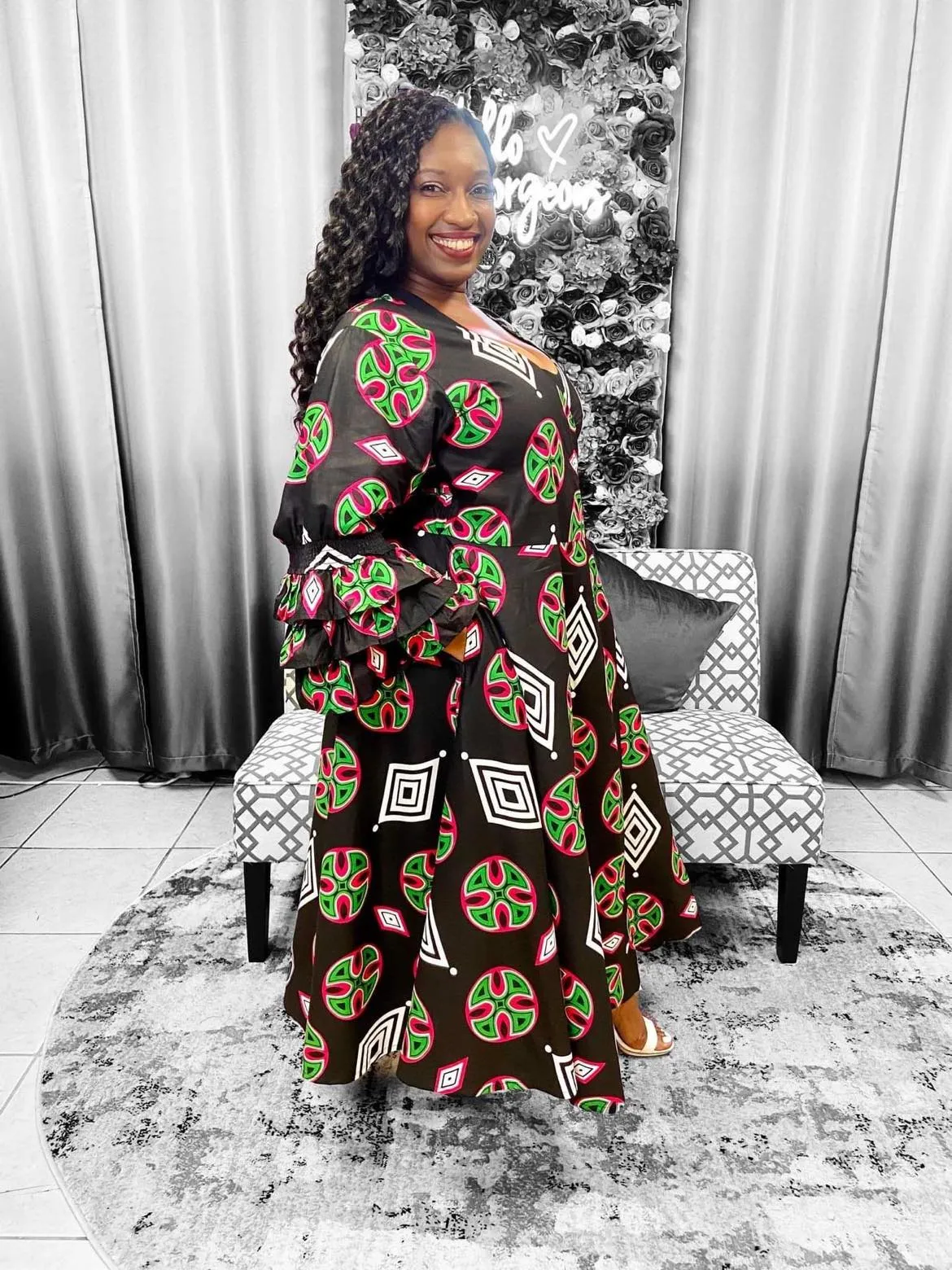 Print Wrap Dress