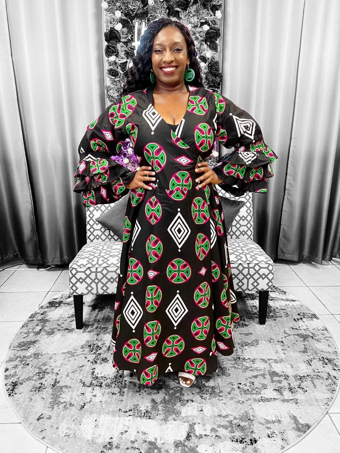 Print Wrap Dress