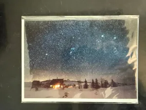 "Starry Winter Cabin" Photo Art Greeting Card - Limited Edition