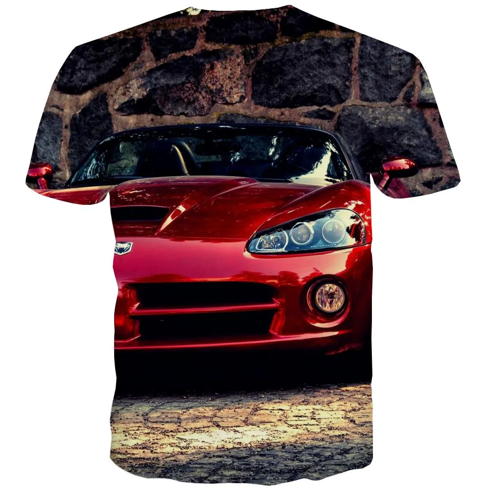 Racing Car T shirts Men Metal Tshirt Anime City Tshirt Printed Gray T-shirts 3d Retro Shirt Print