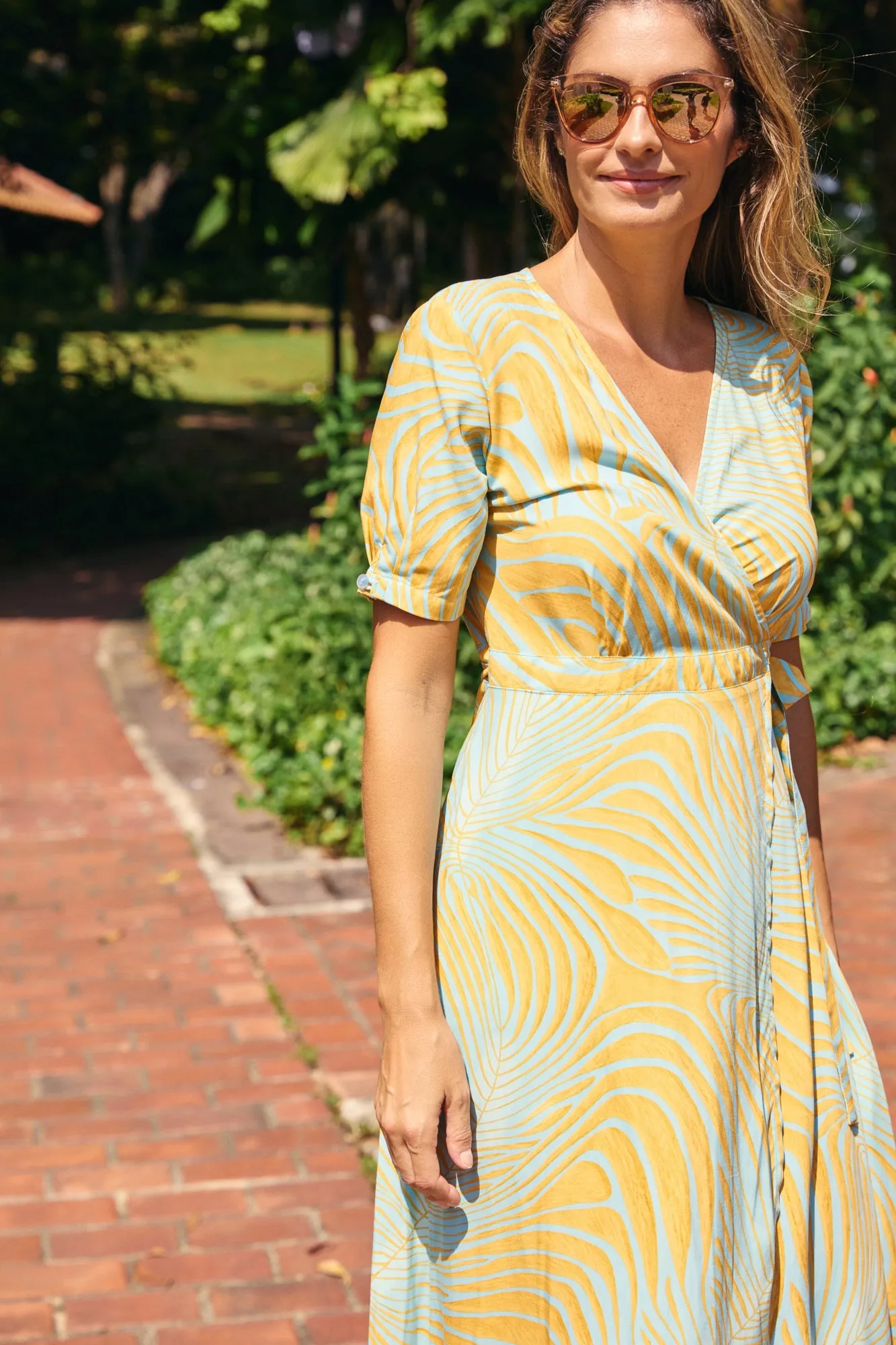 Renae Wrap Dress - Zazzle Yellow