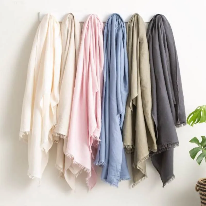 Renee Taylor Cavallo Washed French Linen Jade Throw