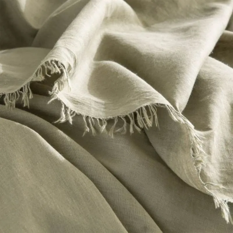 Renee Taylor Cavallo Washed French Linen Jade Throw
