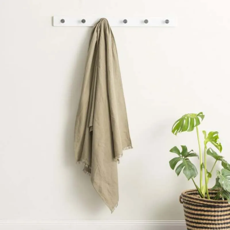 Renee Taylor Cavallo Washed French Linen Jade Throw