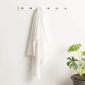 Renee Taylor Cavallo Washed French Linen White Throw