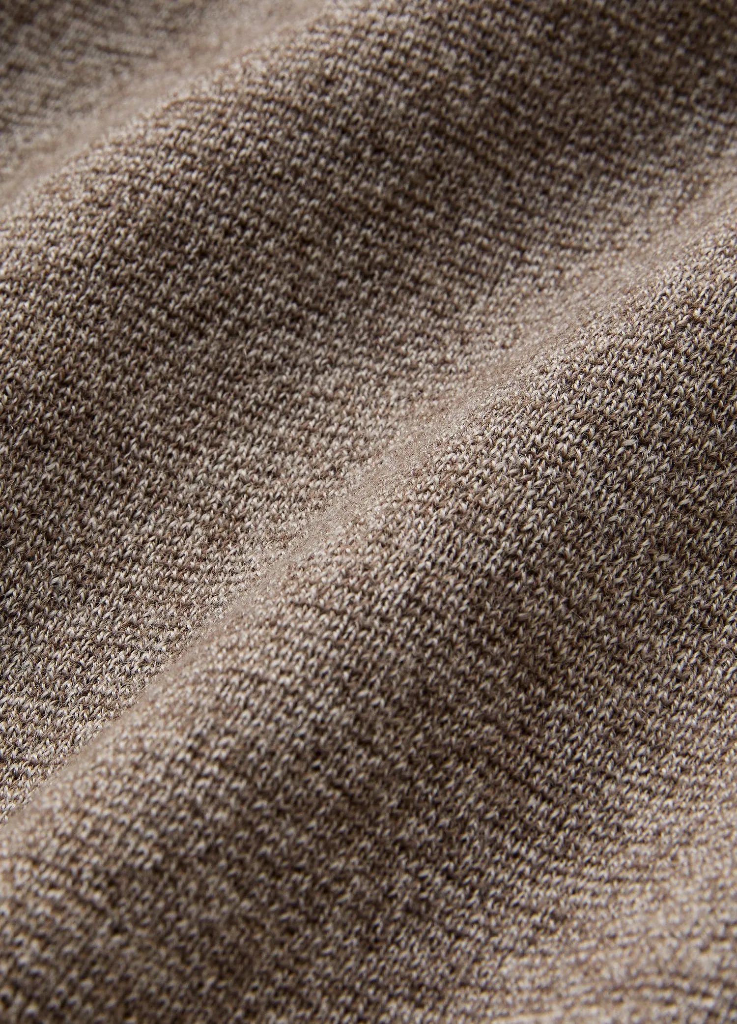 Rib Panel Funnel Neck Sweater Taupe