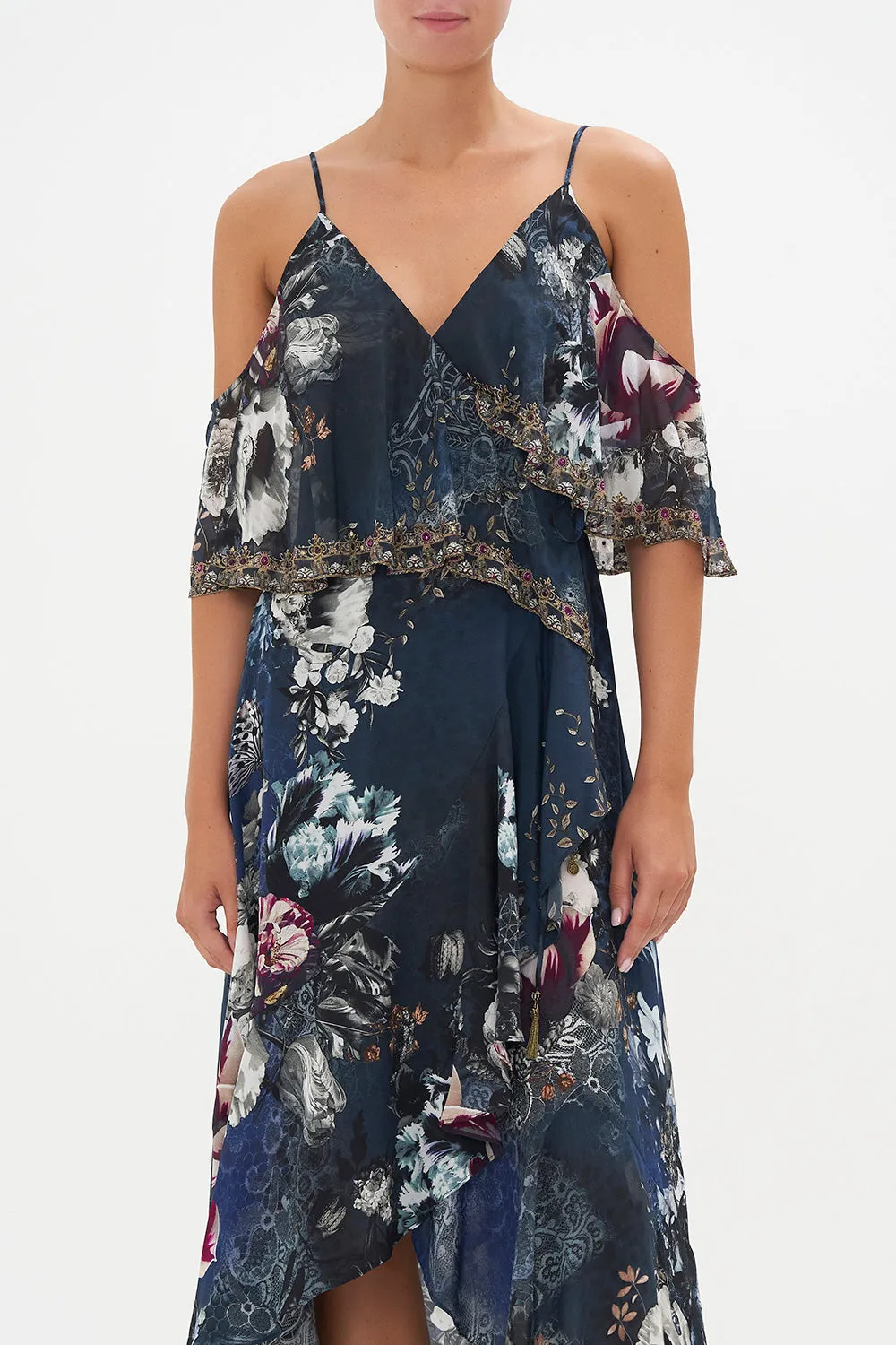 RUFFLE OVERLAYER WRAP DRESS NOT A WALLFLOWER